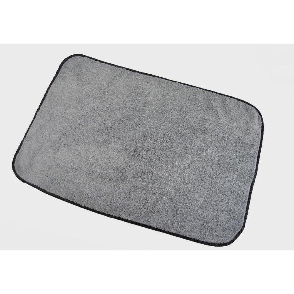 Super Plush - 16" x 24" - Silver w/ Black Silk Border-Microfiber-Hi Tech Industries-HT-1624
