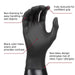 Dextatron Powder Free Black Disposable Nitrile Gloves (XX-Large)